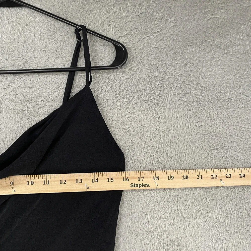 Abercrombie & Fitch Slip Maxi Dress Womens Medium Black Cowl Neck Satin Formal